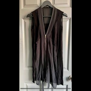 All Saints Black Zipper Front Dress with belt